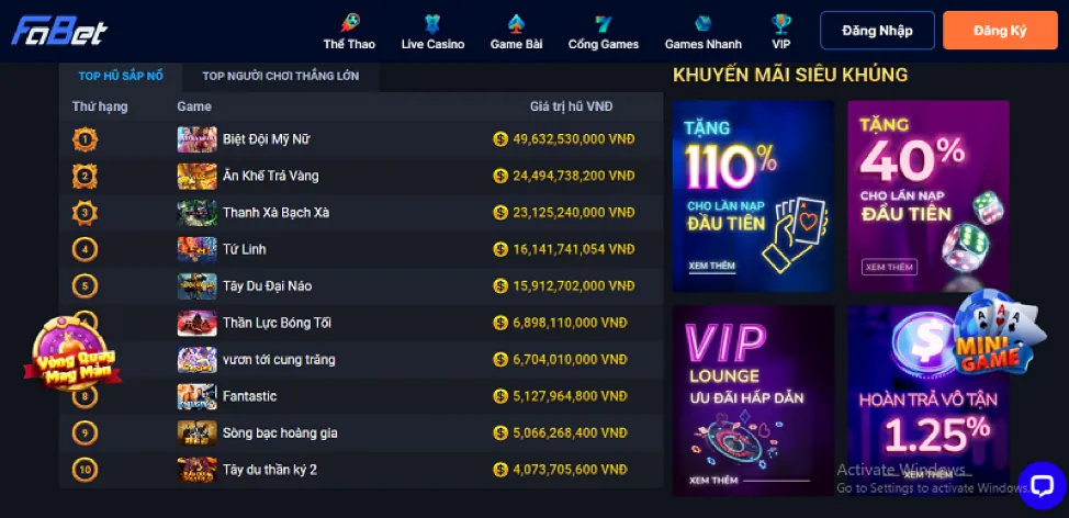 Bàn chơi Baccarat trực tiếp tại 5699win